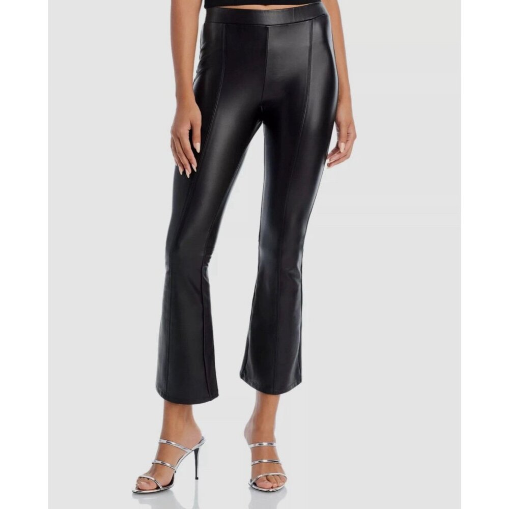 Generation Love Women's Black Leather-Cropped Wren Flare Leggings Pants Size XS